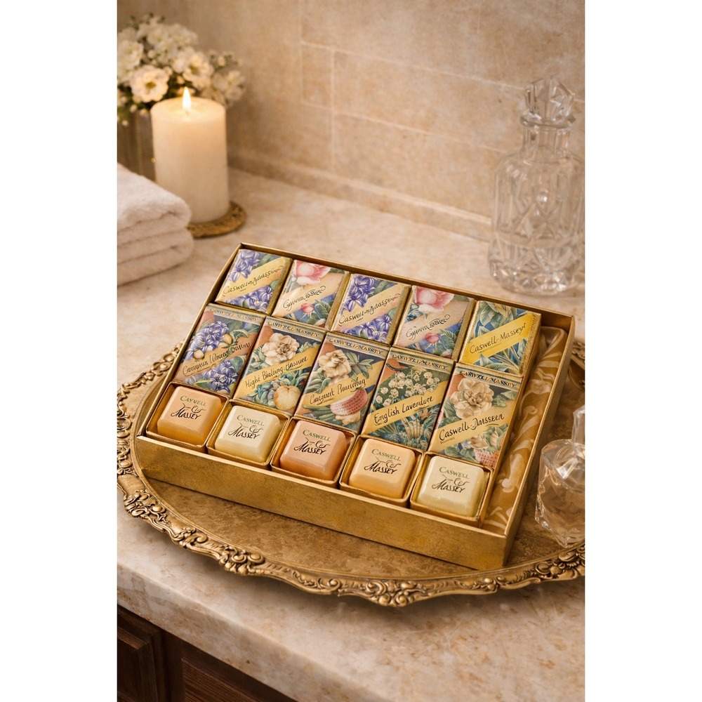 Vintage Caswell Massey Soap Set 6 Bar Bath‎ Cubes Assorted Fragrance Luxury Gift